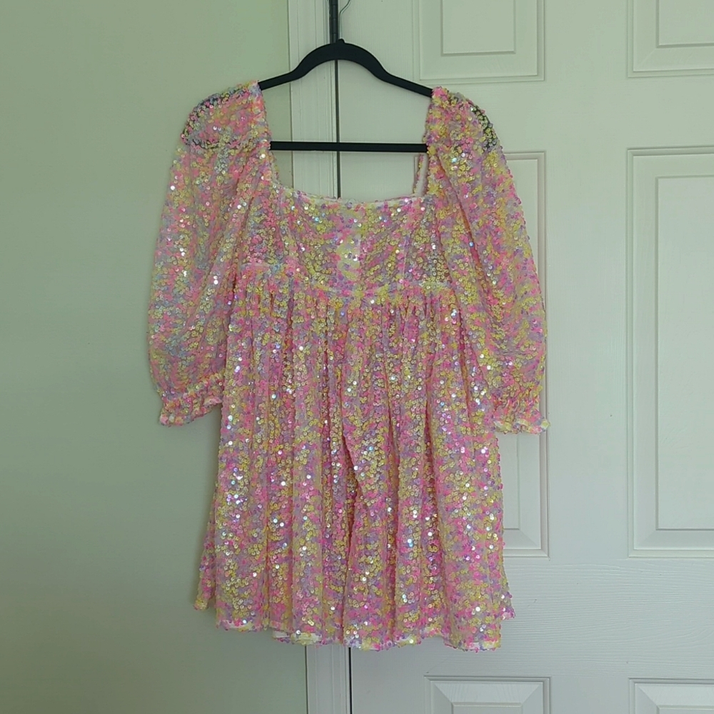 Selkie Rainbow Sequin Puff Mini